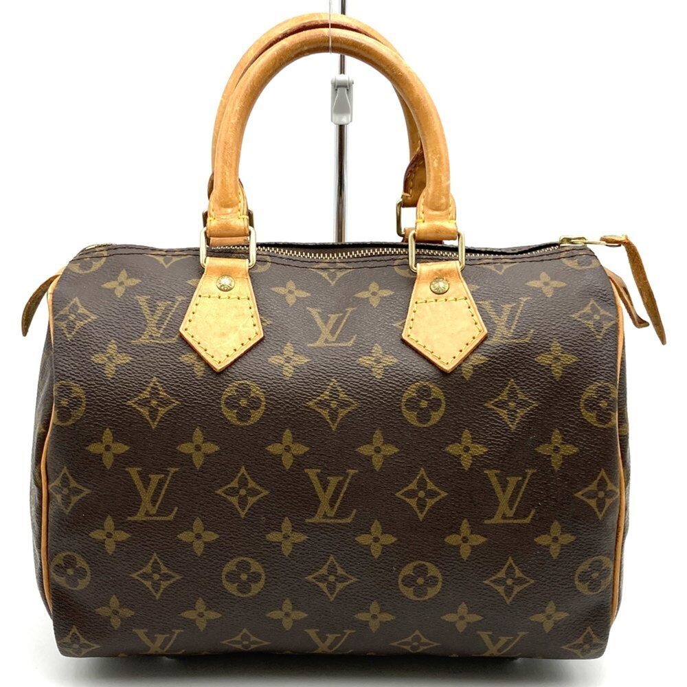 LOUIS VUITTON Authentic Brown Monogram Speedy 25 Boston Bag